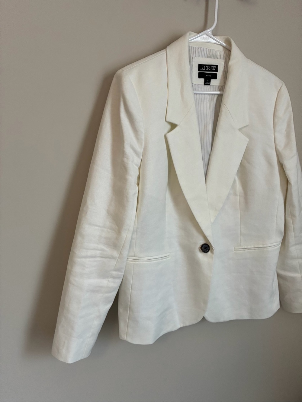 J Crew Parke Blazer Linen Blend White Size 14 - Picture 4 of 8